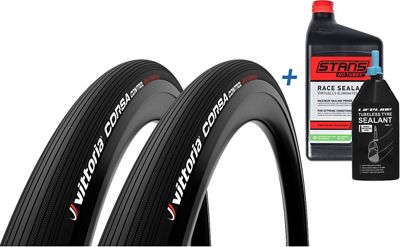 Vittoria Corsa Control G2.0 TL 25c Tyre + Sealant - Full Black - 80ml - 946ml, Full Black
